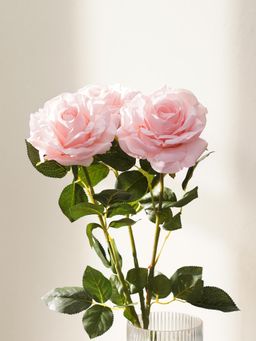 Pure Home + Living - Blush Pink Artificial Rose Flower Stem - Single