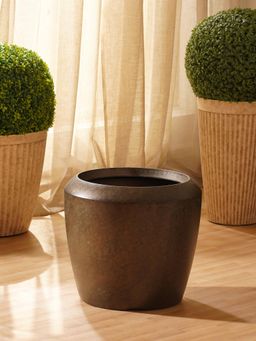 Pure Home + Living - Brown Recycled Plastic Pot - Large