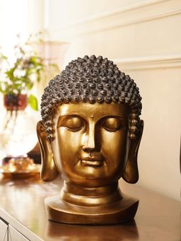 Pure Home + Living - Antique Gold Polyresin Buddha Head - Large