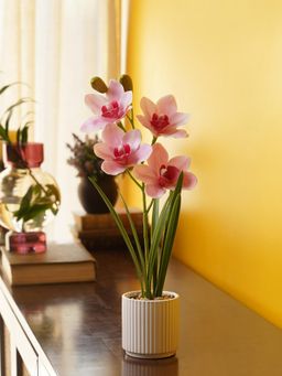 Pure Home + Living - Light Pink Artificial Cymbidium Potted Plant