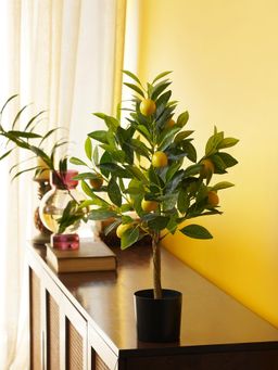 Pure Home + Living - Yellow Artificial Lemon Potted Tree - Large