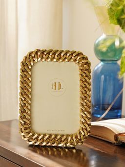 Pure Home + Living - Antique Gold Polyresin Interlocked Photo Frame - Large