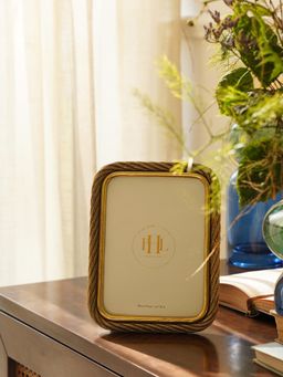 Pure Home + Living - Antique Gold Polyresin Swirl Photo Frame - Large