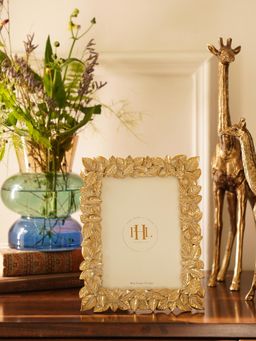Pure Home + Living - Antique Gold Polyresin Leaf Photo Frame - Large