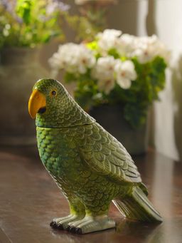 Pure Home + Living - Green Ceramic Parrot Container