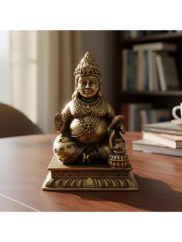 eCraftIndia - Golden Brass Kuber Murti For Home Temple