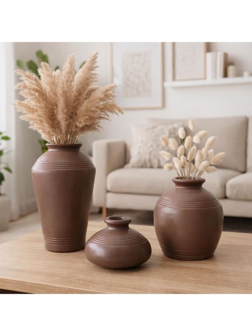 eCraftIndia Flower Vase Bedroom Dining Table Home Decoration Pack Of 3