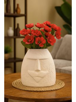 eCraftIndia - Ceramic Face-Shaped Flower Vase For Living Room Bedroom Dining Table Home Decoration