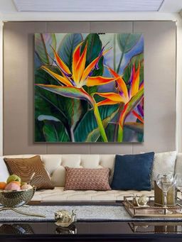 999Store - Vibrant Bird Of Paradise Flower Art Print - Exotic Tropical Botanical Painting