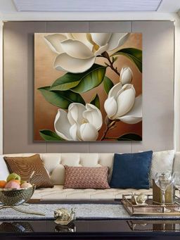 999Store - Elegant Magnolia Flower Painting - Realistic White Magnolia Art