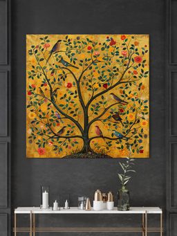 999Store - Representation Of A Tree Adorned With Various Birds Of Life Painting