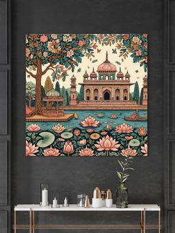 999Store - The Lotus Garden Pavilion Emphasizes The Lotus Flowers Painting