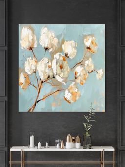 999Store - Whispers Of Cotton Blooms Flower Modern Art Wall Painting For Home Flower Canvas Painting