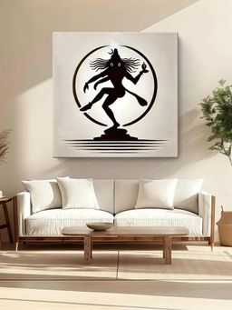 999Store - Minimalist Silhouette Of Nataraja In Cosmic Dance - Canvas Painting