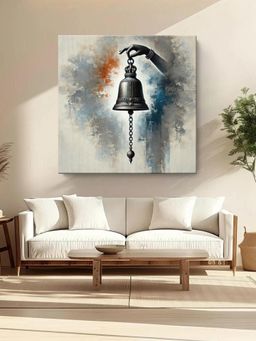 999Store - Sacred Bell Held By A Divine Hand - Canvas Painting Hindu Temple Art