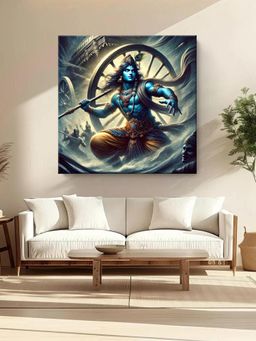 999Store - Lord Krishna In A Dynamic Battle Pose From The Mahabharata - Canvas Painting