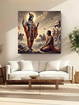 999Store - Krishna Delivering The Bhagavad Gita To Arjuna On The Battlefield - Canvas Painting