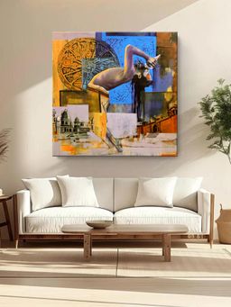 999Store - Abstract Expression Of Indian Spirituality With Temple & Historical Symbols Canvas Painting