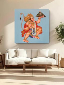 999Store - Hanuman Carrying The Sanjeevani Mountain With Devotion - Canvas Painting