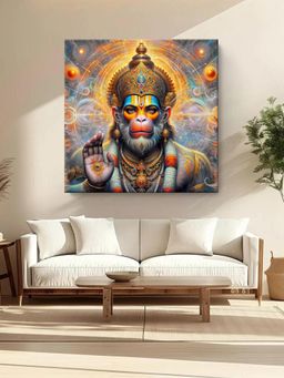 999Store - Powerful Hanuman Blessing With Divine Aura - Canvas Painting
