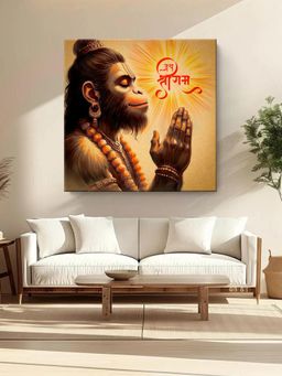999Store - Hanuman's Fiery Aura Canvas Painting