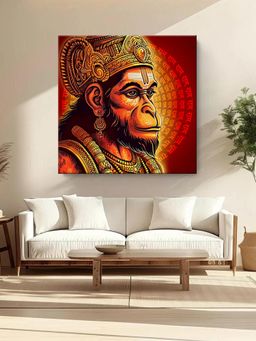 999Store - Vibrant Hanuman Portrait Canvas Painting