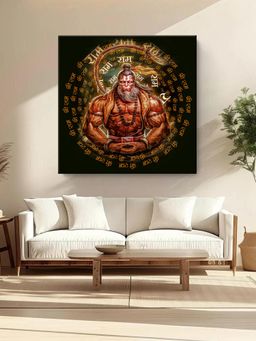 999Store - Radiant Golden Hanuman Canvas Painting