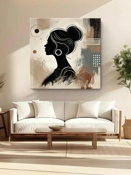 999Store - Minimalist Female Silhouette Canvas: Elegant Black And White Artwork For Stylish