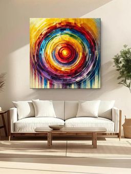 999Store - Radiant Spectrum: A Colourful Abstract Circle Canvas Painting