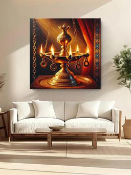 999Store - Sacred Brass Lamp: A Canvas Painting