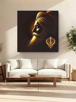 999Store - Sikh Guru Silhouette: A Profound Canvas Painting