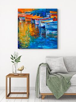 999Store - Colourful Boats Canvas-Wrapped Painting Vibrant Art For Dynamic Spaces