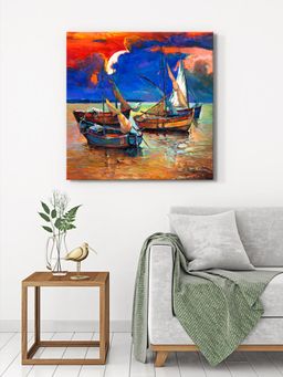 999Store - Boats At Twilight Canvas-Wrapped Painting