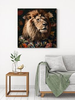 999Store - Lion In Floral Jacket Canvas-Wrapped Painting