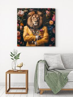999Store - Golden Lion Portrait Canvas-Wrapped Painting