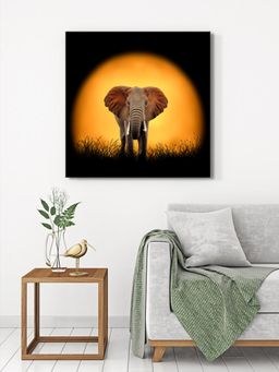 999Store - Sunset Elephant Canvas-Wrapped Painting