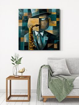 999Store - Jazz Musician Canvas-Wrapped Painting