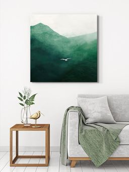 999Store - Serene Mountain Scene With Bird Canvas-Wrapped Painting
