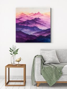 999Store - Misty Purple Mountains Canvas-Wrapped Painting