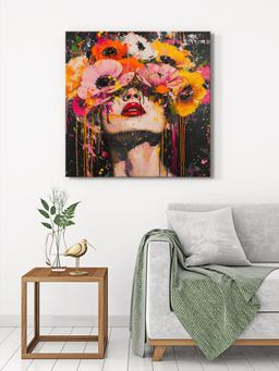 999Store - Floral Portrait Canvas-Wrapped Painting