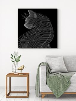 999Store - Line Art Cat Canvas-Wrapped Painting