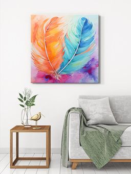 999Store - Feathers Watercolor Canvas-Wrapped Painting