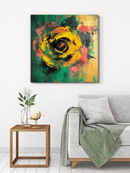 999Store - Yellow Flower Abstract Canvas-Wrapped Painting