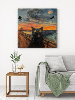 999Store - Scream Cat Canvas-Wrapped Painting