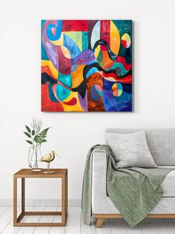 999Store - Vibrant Abstract Geometric Canvas-Wrapped Painting