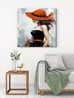 999Store - Lady In Red Canvas-Wrapped Painting