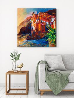 999Store - Seaside Village Canvas-Wrapped Painting