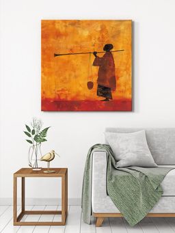 999Store - Desert Nomad With Camel Canvas-Wrapped Painting