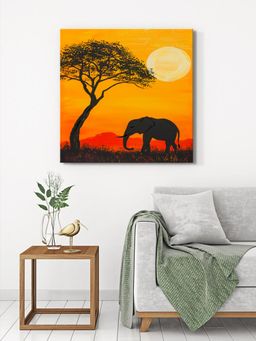 999Store - Sunset Landscape With Tree Canvas-Wrapped Painting