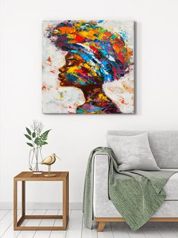 999Store - Colourful Woman Profile Canvas-Wrapped Painting